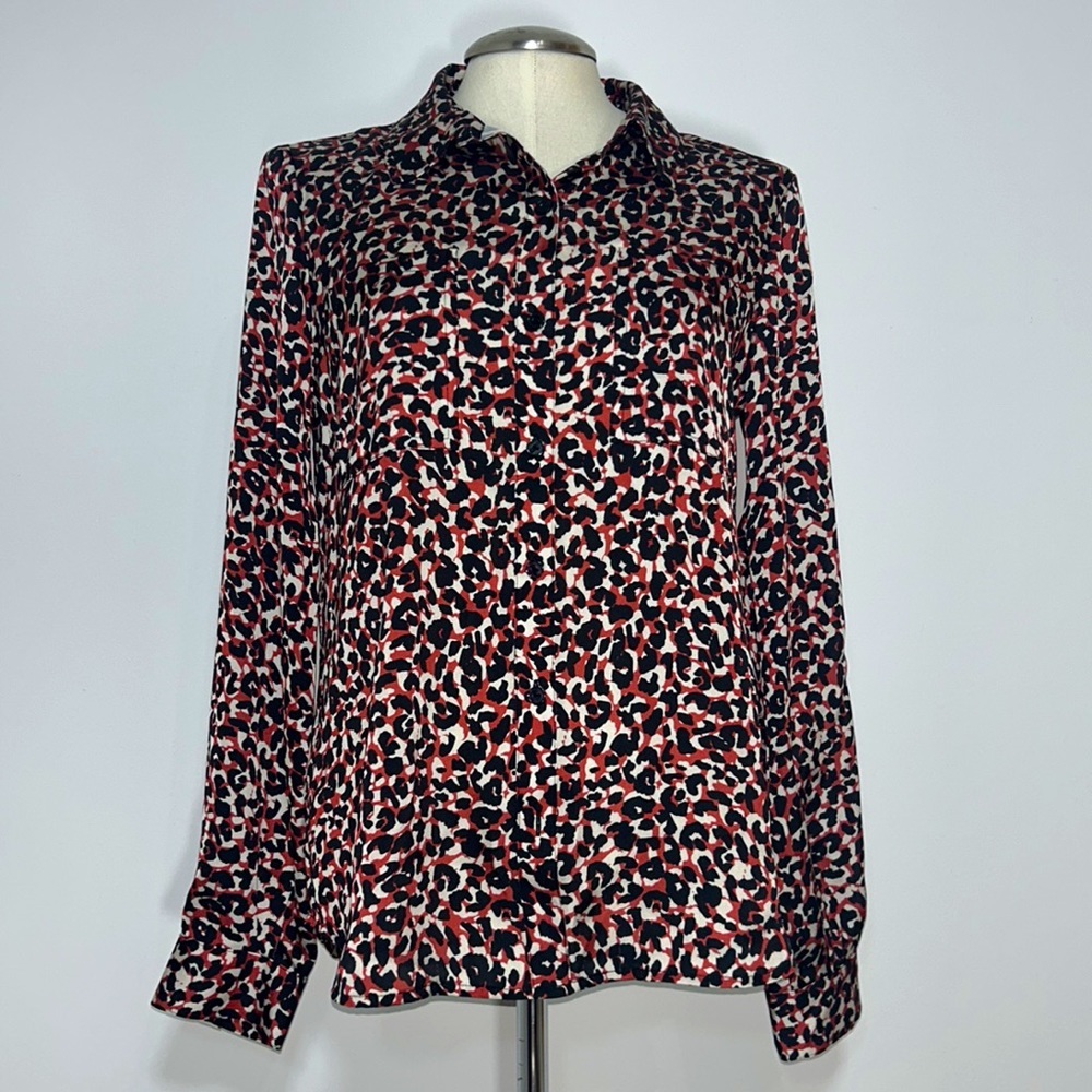 Anthropologie Sanctuary Animal Print Button Down Blouse Size S